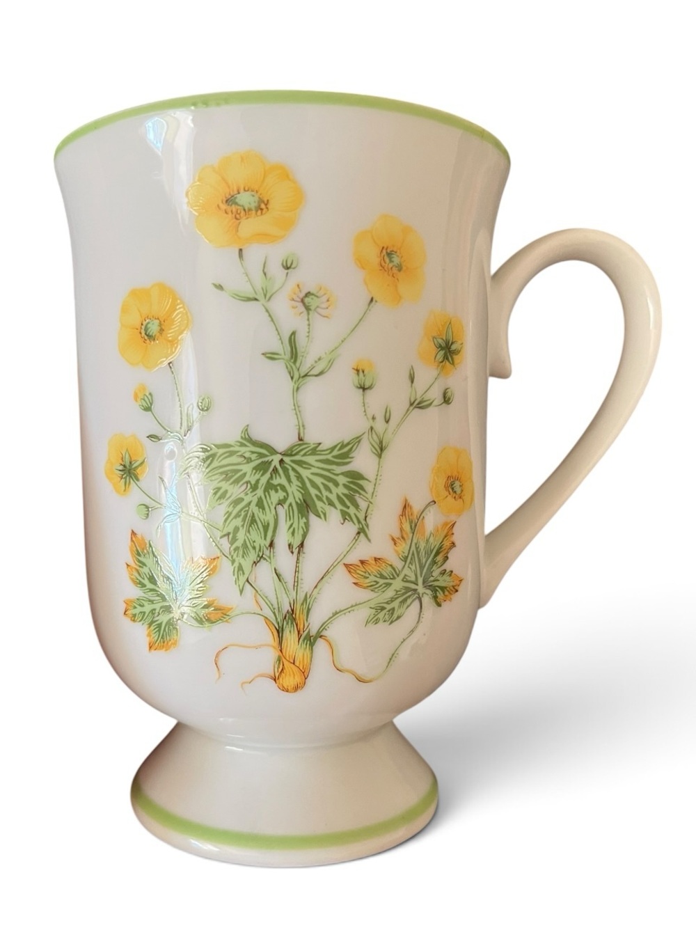 Yellow Flower Pedestal Mug Sunrise Royal Domino Collection Japan
